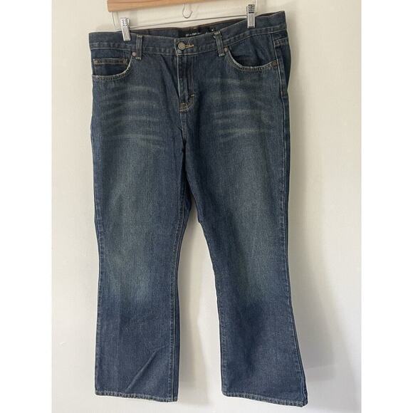 Calvin Klein Flare Jeans Womens Size 16 Blue Medium Wash Denim Mid Rise - Picture 1 of 13